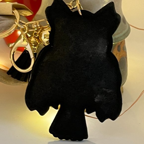 Rhinestone Owl Bag Charm Key chain - Picture 2 of 3